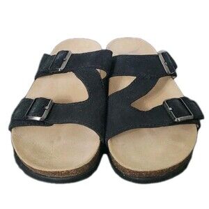 Dansko Dayna Black Suede Sandals EU 40 US 9.5–10 Vibram Comfort Footbed